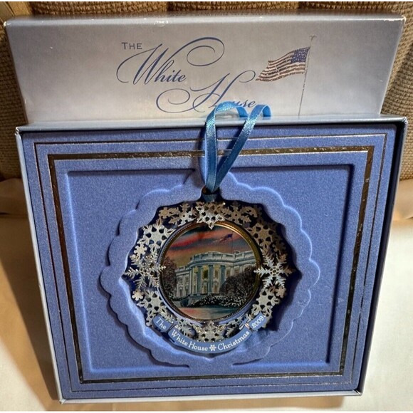 2009 The White House Historical Assn Christmas Ornament W/ Orig Box & Booklet - Picture 3 of 5